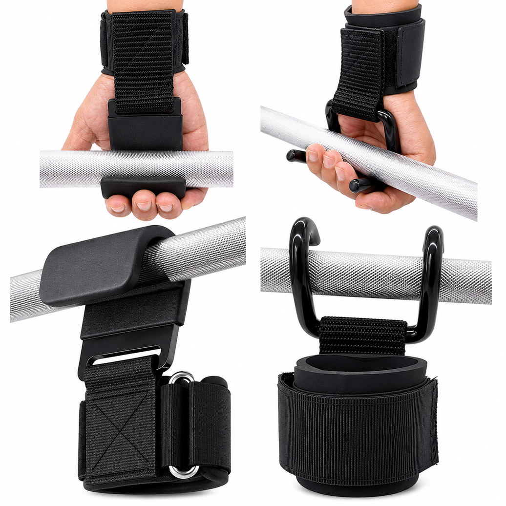 Shift Weight Lifting Hooks with Wrist Wraps